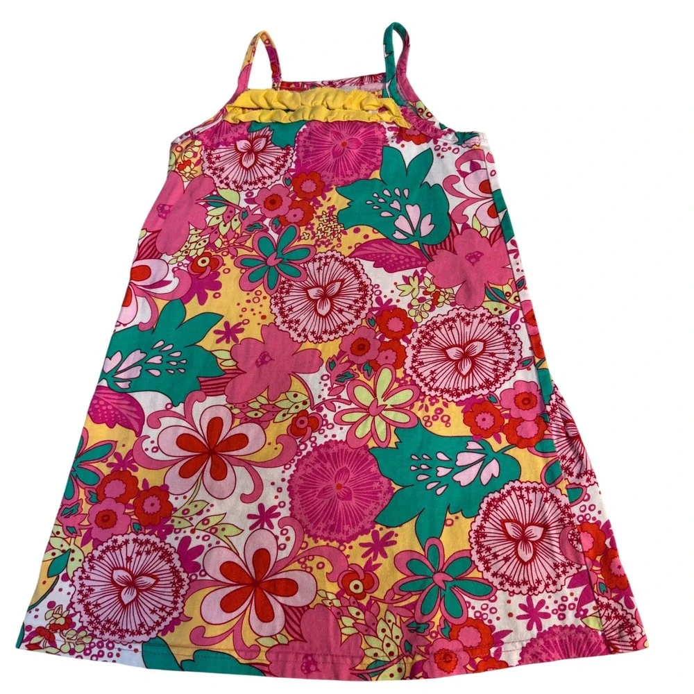 Vintage Hannah Andersson retro floral sundress girls size 5T